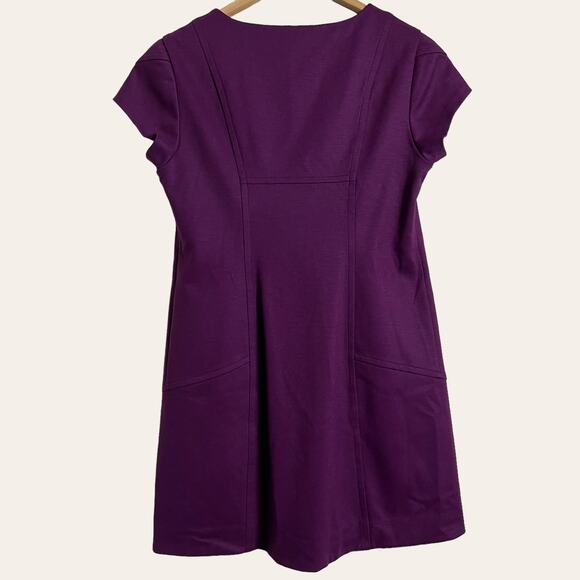 Diane Von Furstenberg Purple Wool Blend Cap Sleeve Mini A-Line Dress Size 8 - Picture 6 of 8
